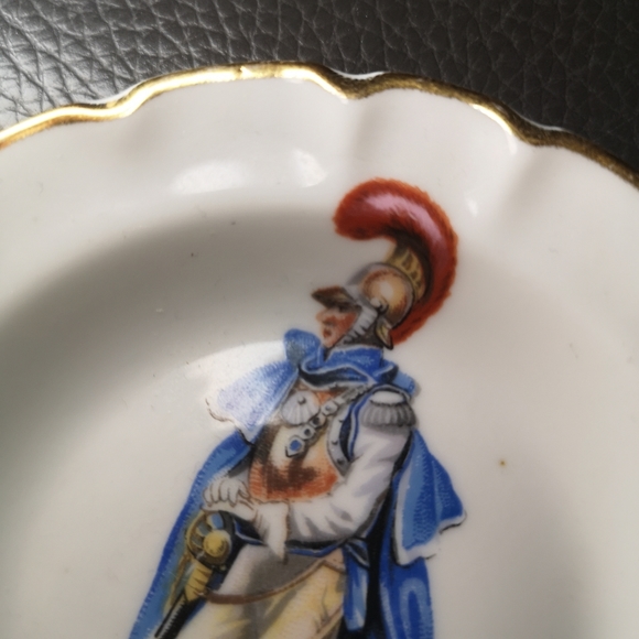 3 for$15 Vintage 4.5" Miniature Porcelain Limoges Plate France Officier Carabi - Picture 2 of 8